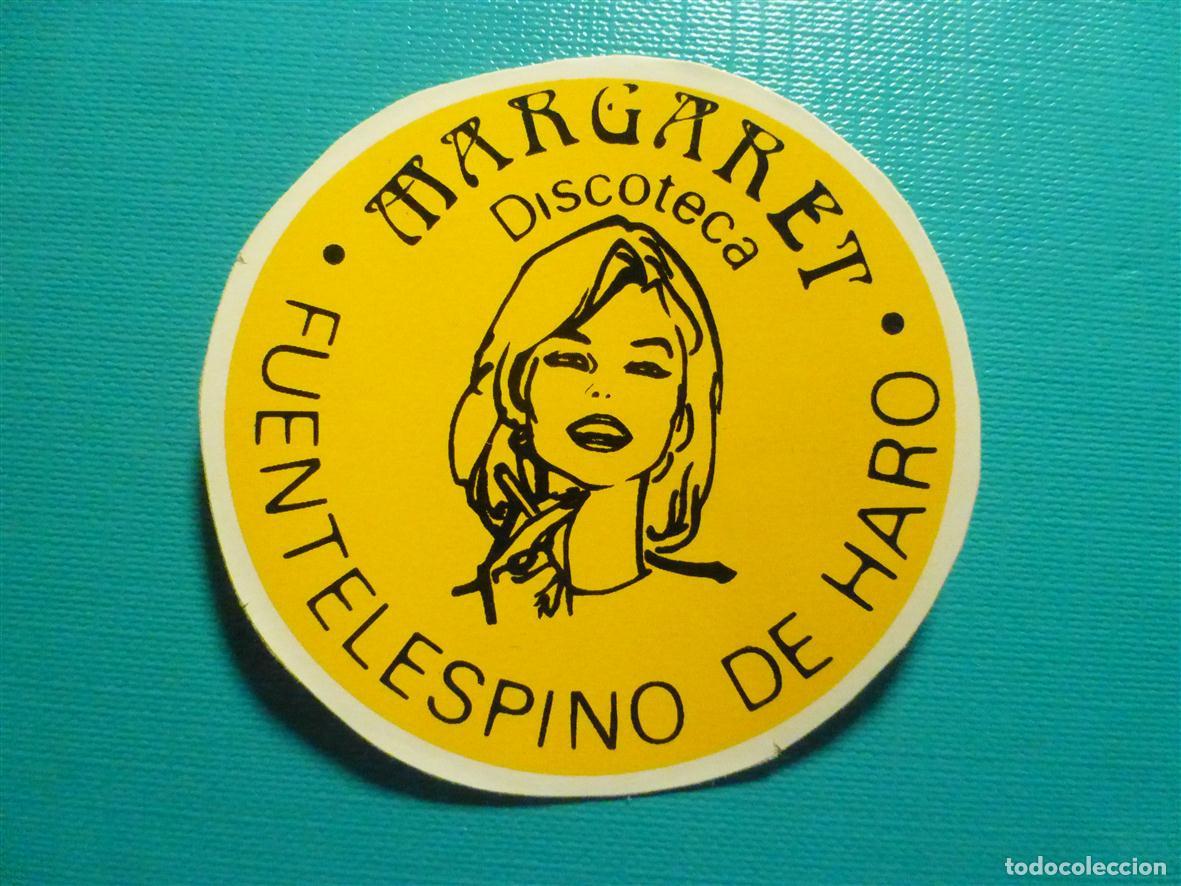 Pegatinas de colecci&oacute;n: Pegatina Disco-Bar - Pub - Margaret Discoteca - Fuentelespino de Haro - Cuenca - 6 cm