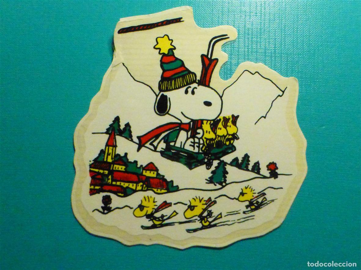 Pegatinas de colecci&oacute;n: Pegatina - Adhesivo - Snoopy - Carlitos, Charlie Brown, Rabanitos - Monta&ntilde;a, Ski - 11x11 cm
