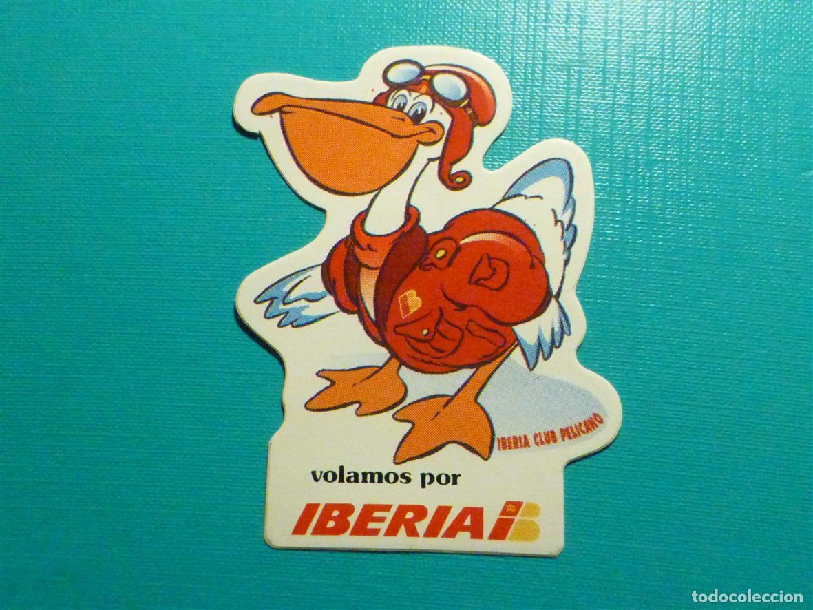 Pegatinas de colecci&oacute;n: Pegatina, Adhesivo - Volamos con Iberia - 6,5 x 8,5 cm.