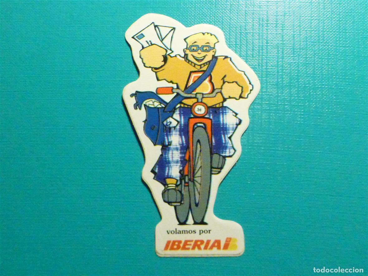 Pegatinas de colecci&oacute;n: Pegatina, Adhesivo - Volamos con Iberia - 5 x 9,5 cm.
