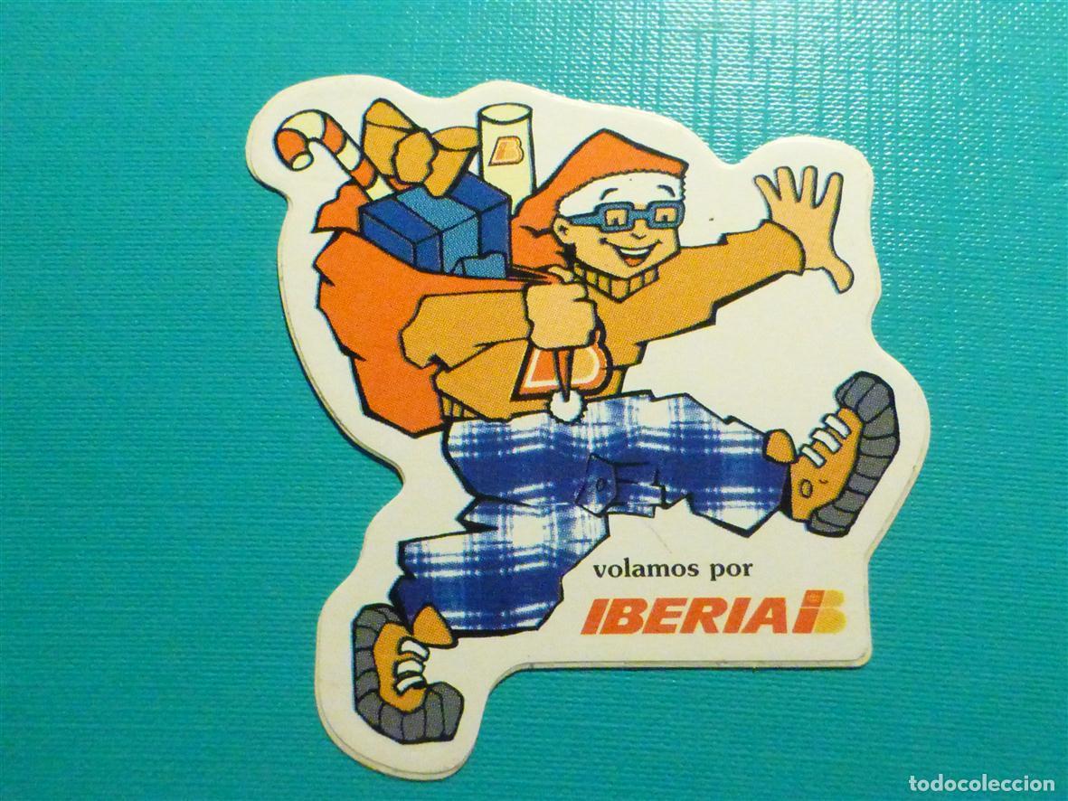 Pegatinas de colecci&oacute;n: Pegatina, Adhesivo - Volamos con Iberia - 7,5 x 7,5 cm.