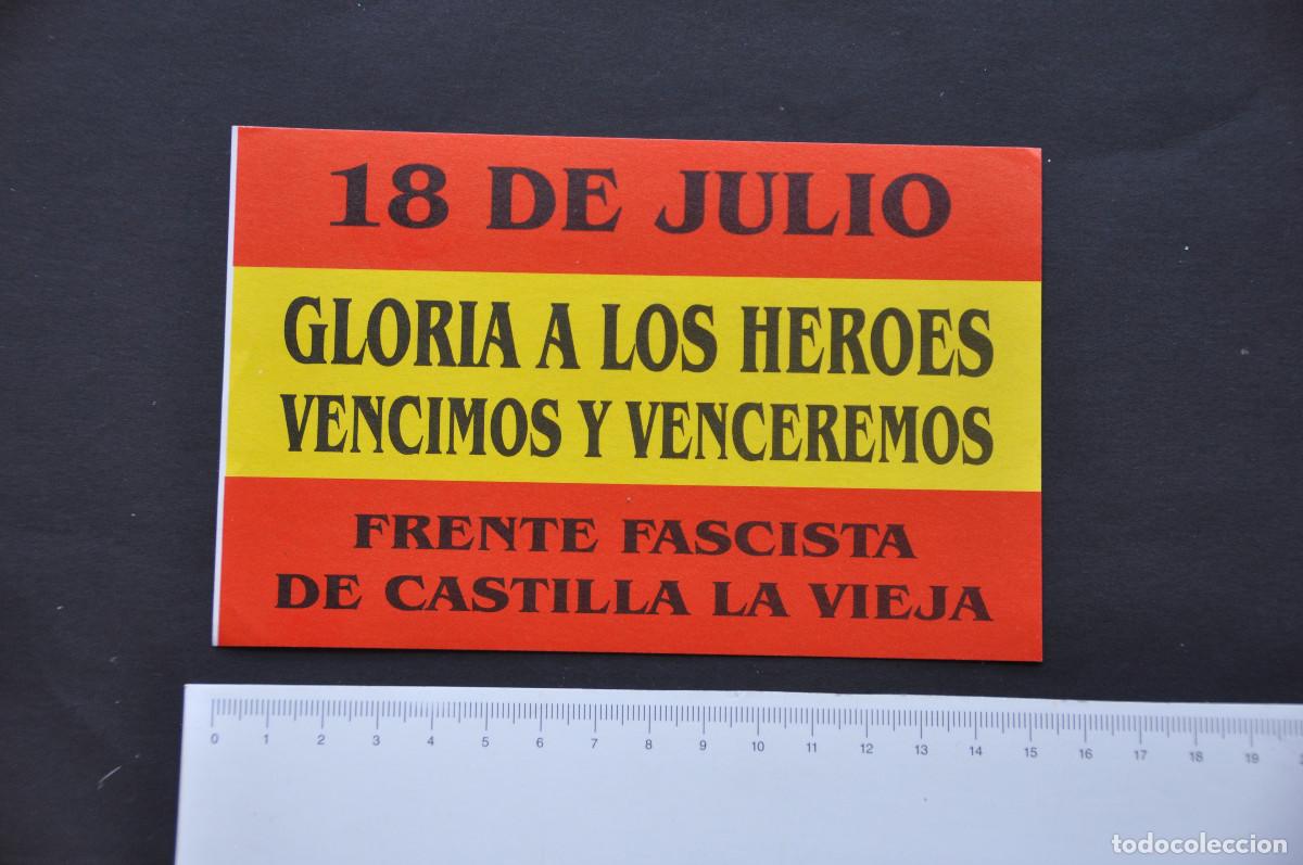 Pegatinas de colecci&oacute;n: PEGATINA POLITICA - FRENTE FASCISTA DE CASTILLA LA VIEJA