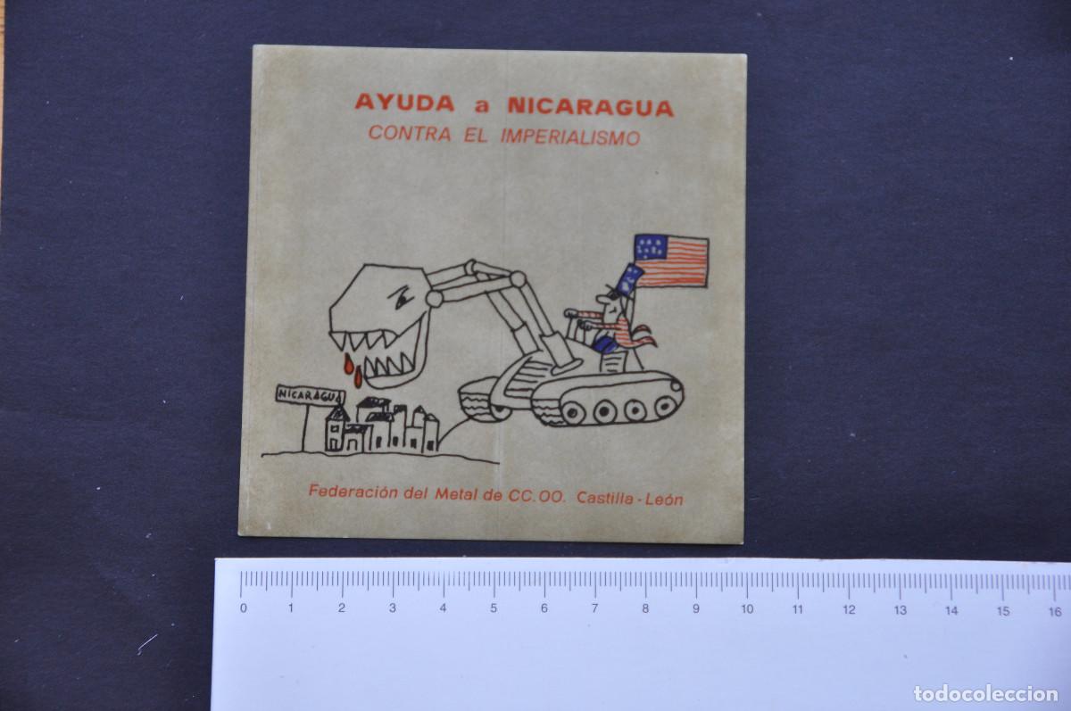 Pegatinas de colecci&oacute;n: PEGATINA POLITICA - FED. DEL METAL DE CC.OO. CASTILLA-LEON -AYUDA A NICARAGUA CONTRA EL IMPERIALISMO