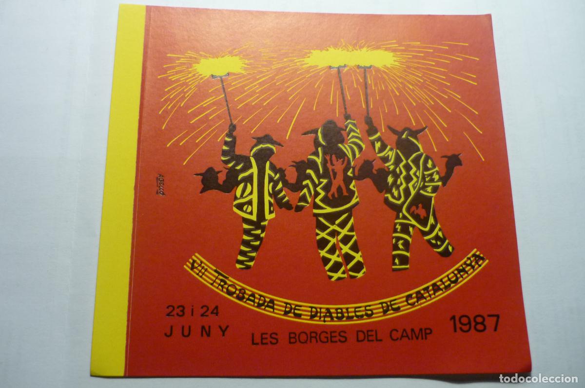Pegatinas de colecci&oacute;n: pegatina borges del camp 1987 vii encuentro diables catalunya cm