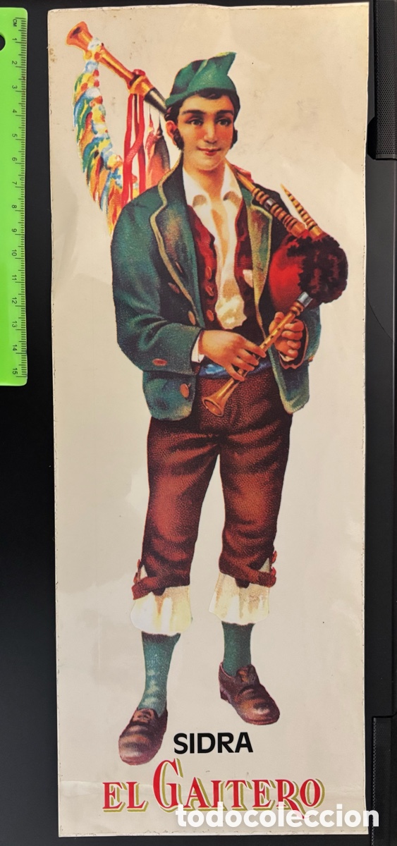 Pegatinas de colecci&oacute;n: Pegatina Sidra El Gaitero 35x13,5 cm