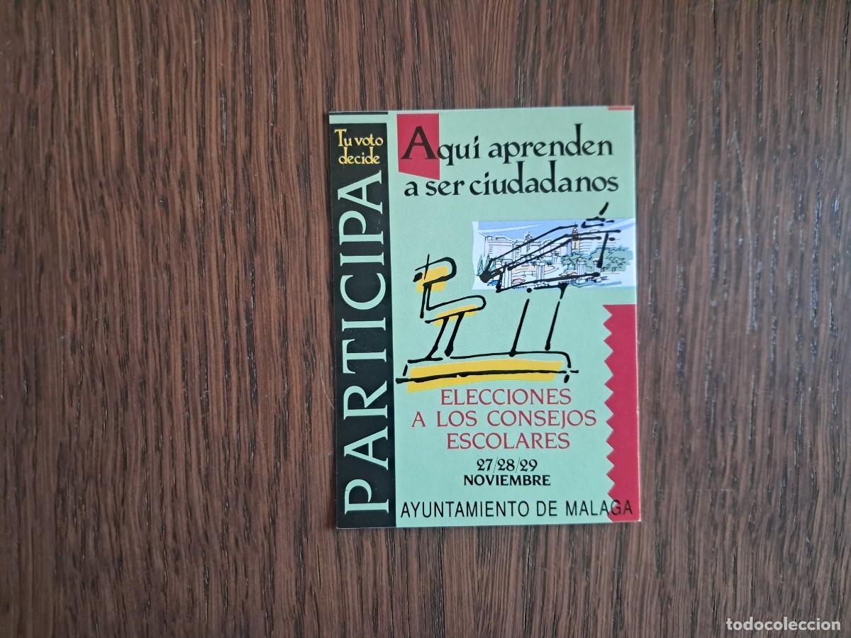 Pegatinas de colecci&oacute;n: pegatina, elecciones a consejos escolares, aqu&iacute; aprenden a ser ciudadanos, ayuntamiento de M&aacute;laga.