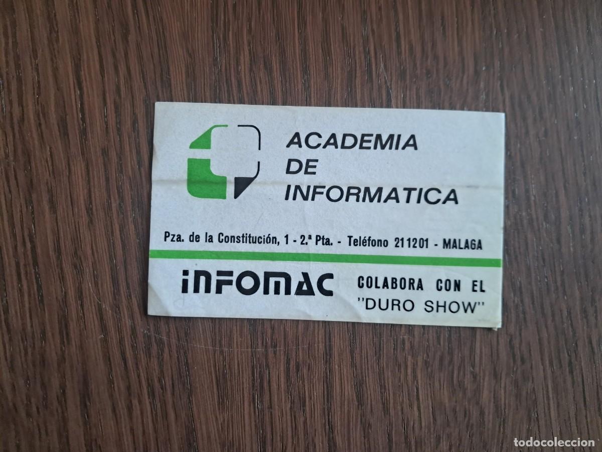 Pegatinas de colecci&oacute;n: pegatina de publicidad, academia de inform&aacute;tica, Infomac. M&aacute;laga.