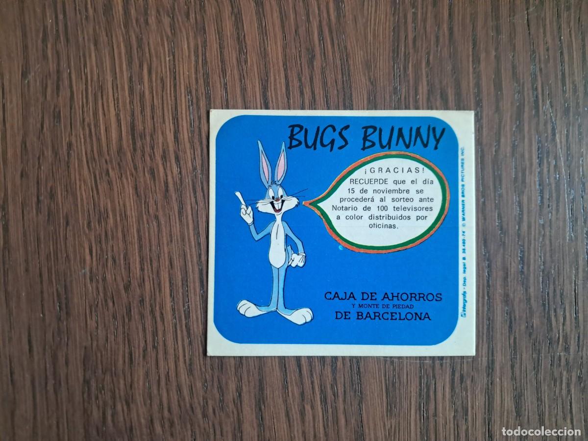Pegatinas de colecci&oacute;n: pegatina de publicidad, Caja de ahorros y monte de piedad de Barcelona, Bugs Bunny, a&ntilde;o 1974.