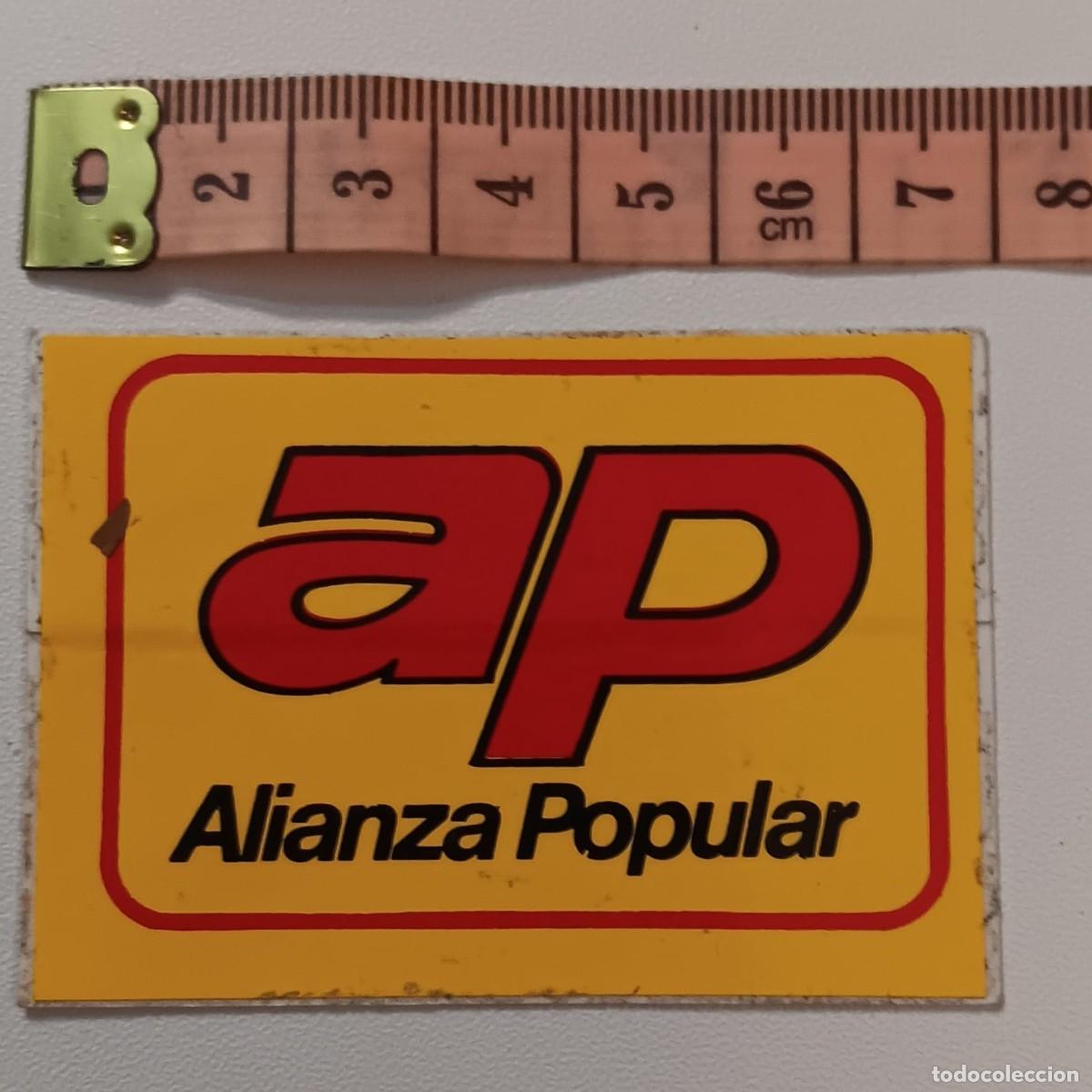 Pegatinas de colecci&oacute;n: ANTIGUA PEGATINA ADHESIVO PUBLICIDAD POLITICA AP ALIANZA POPULAR A&Ntilde;OS 80 NUNCA PEGADA