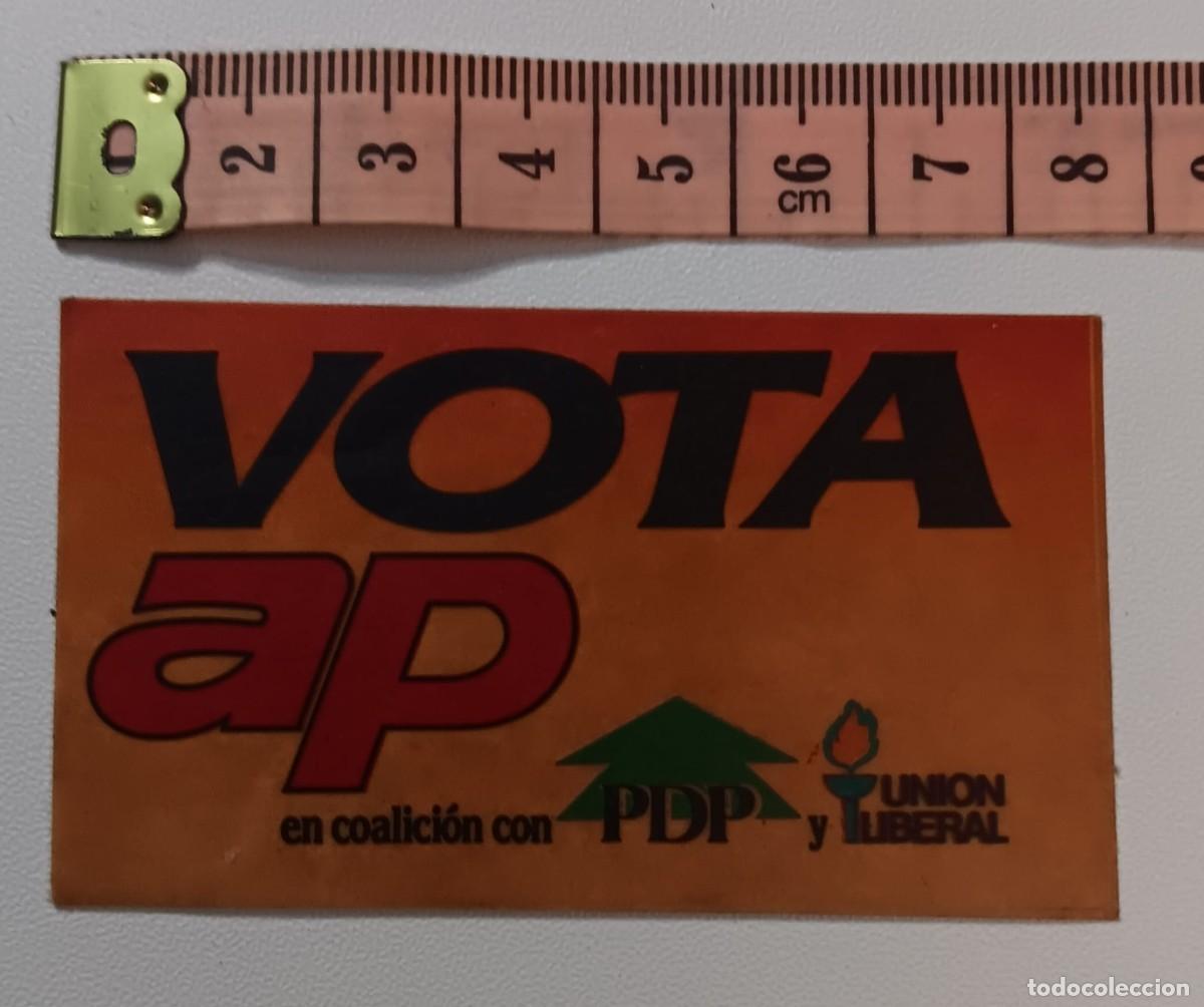 Pegatinas de colecci&oacute;n: ANTIGUA PEGATINA ADHESIVO PUBLICIDAD POLITICA AP ALIANZA POPULAR A&Ntilde;OS 80 NUNCA PEGADA