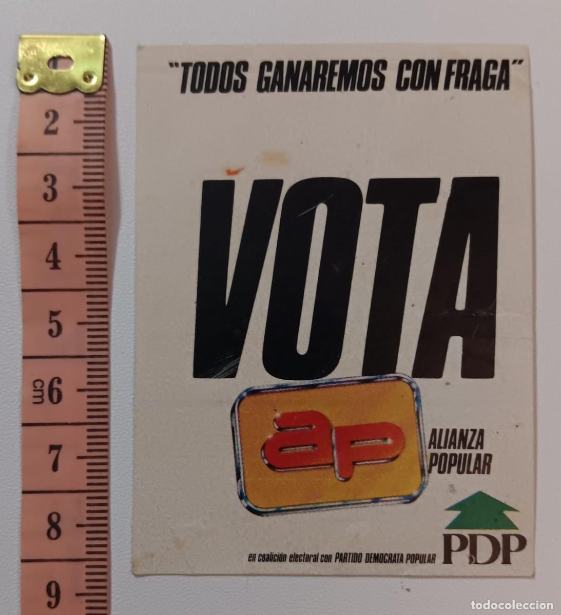 Pegatinas de colecci&oacute;n: ANTIGUA PEGATINA ADHESIVO PUBLICIDAD POLITICA AP ALIANZA POPULAR A&Ntilde;OS 80 NUNCA PEGADA