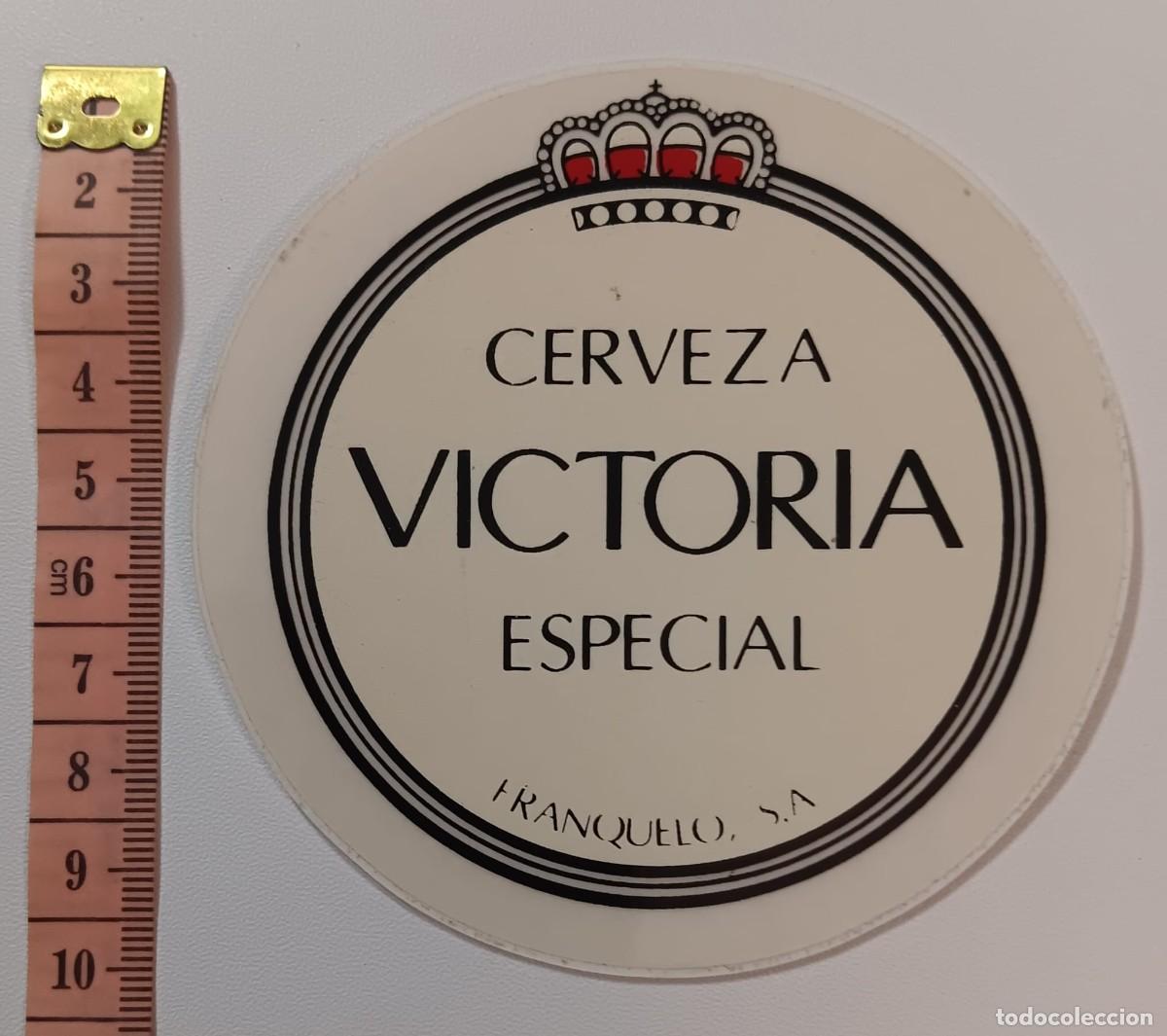 Pegatinas de colecci&oacute;n: ANTIGUA PEGATINA ADHESIVO PUBLICIDAD CERVEZA VICTORIA A&Ntilde;OS 80 NUNCA PEGADA