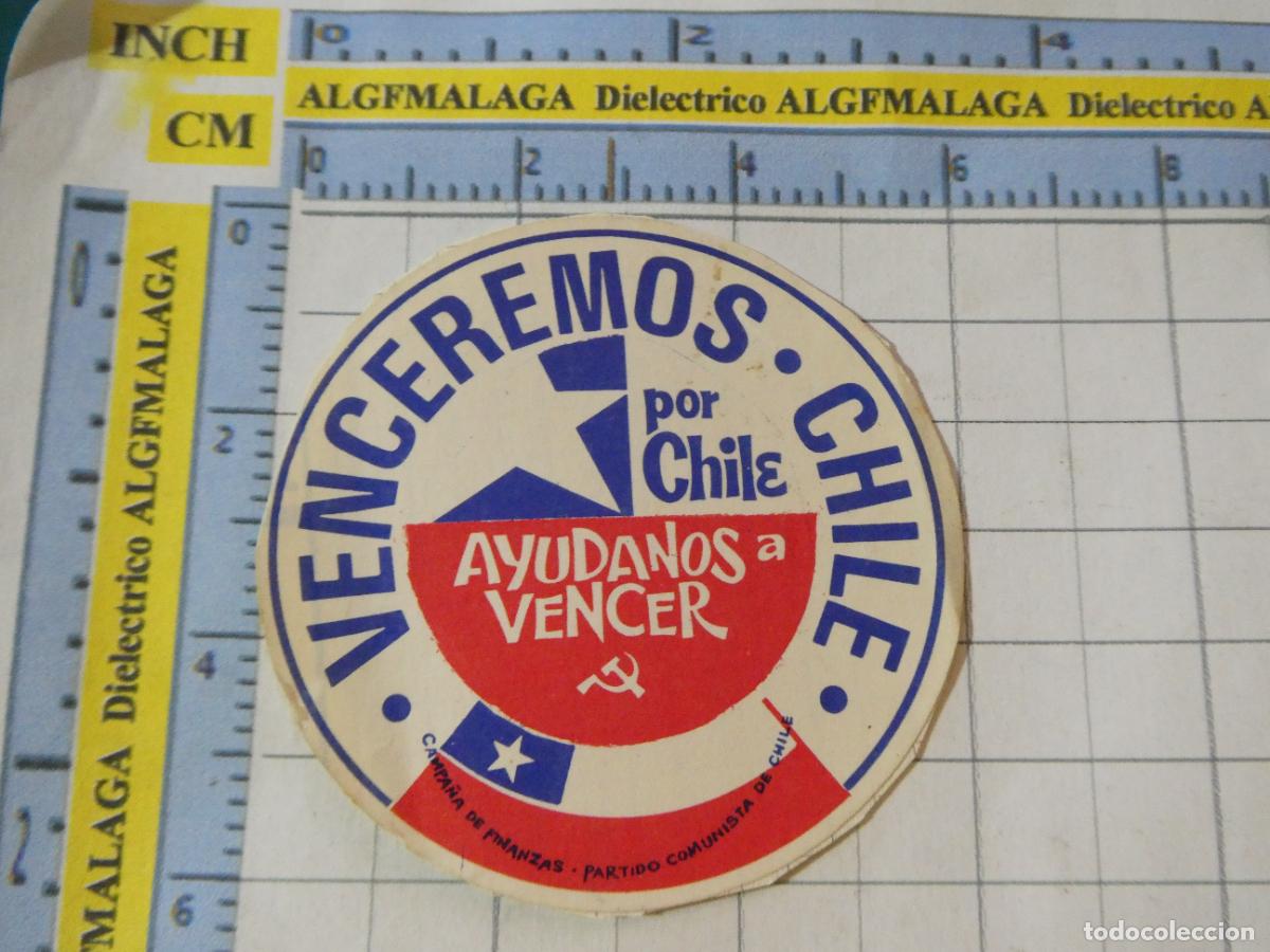 Pegatinas de colecci&oacute;n: PEGATINA POL&Iacute;TICO SINDICAL. PARTIDO COMUNISTA DE CHILE VENCEREMOS. 3