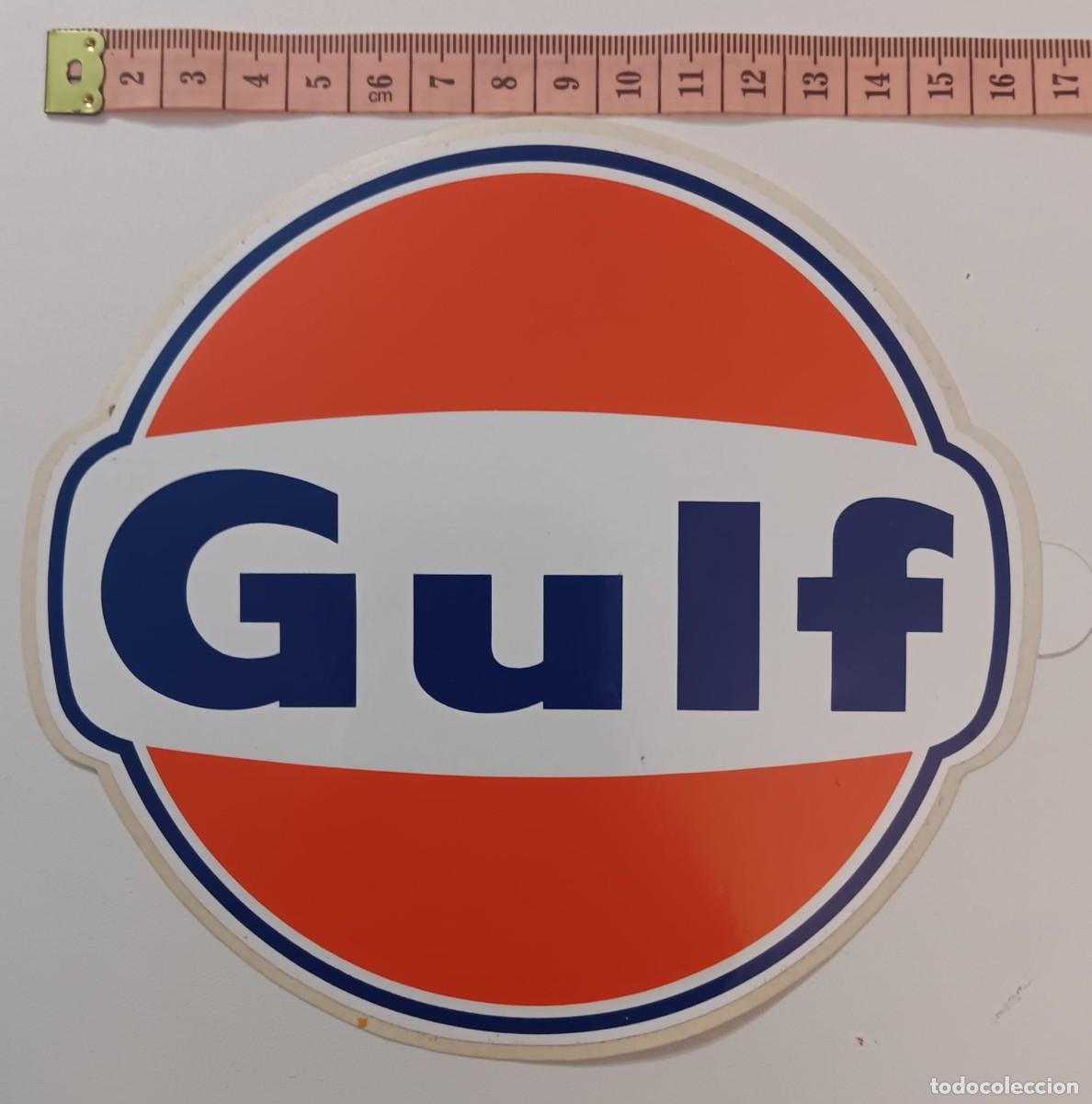 Pegatinas de colecci&oacute;n: ANTIGUA PEGATINA ADHESIVO PUBLICIDAD MOTOS MOTOR COCHES LUBRICANTES GULF A&Ntilde;OS 80 NUNCA PEGADA
