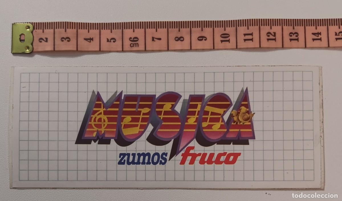 Pegatinas de colecci&oacute;n: ANTIGUA PEGATINA ADHESIVO PUBLICIDAD ASIGNATURAS MUSICA ZUMOS FRUCO A&Ntilde;OS 80 NUNCA PEGADA