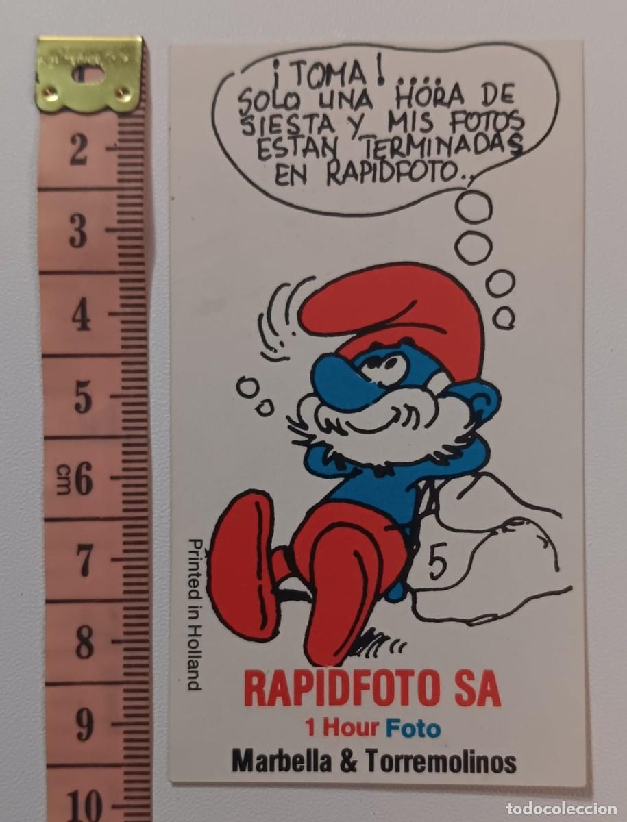 Pegatinas de colecci&oacute;n: ANTIGUA PEGATINA ADHESIVO PUBLICIDAD REBELELADO DE FOTOS RAPIDFOTO PITUFOS A&Ntilde;OS 80 NUNCA PEGADA