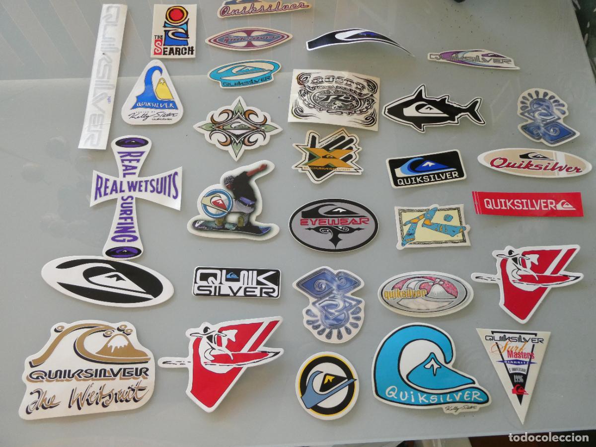 Pegatinas de colecci&oacute;n: 30 PEGATINAS MARCAS DE ROPA. SURF SURFING SURFEROS SKATE SKATER SNOWBOARD. QUICKSILVER