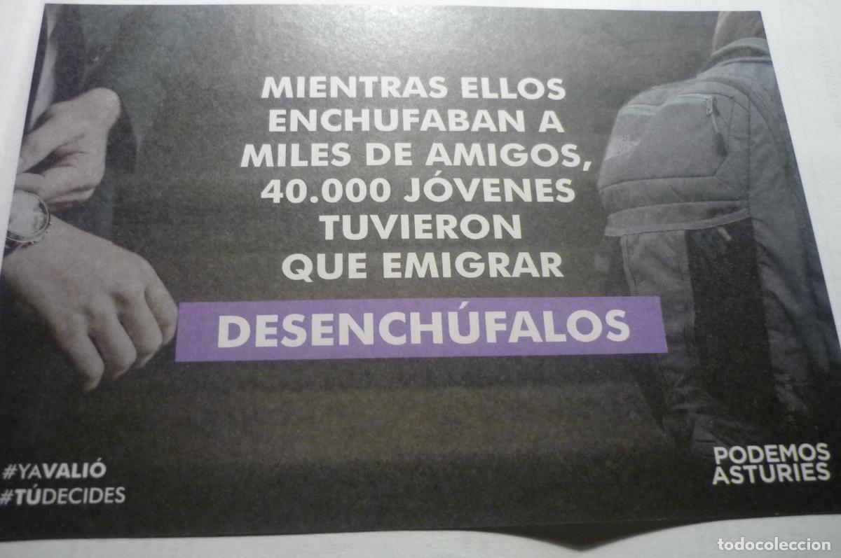 Sammlung von Aufklebern: pegatina politica desenchufalos -podemos asturias