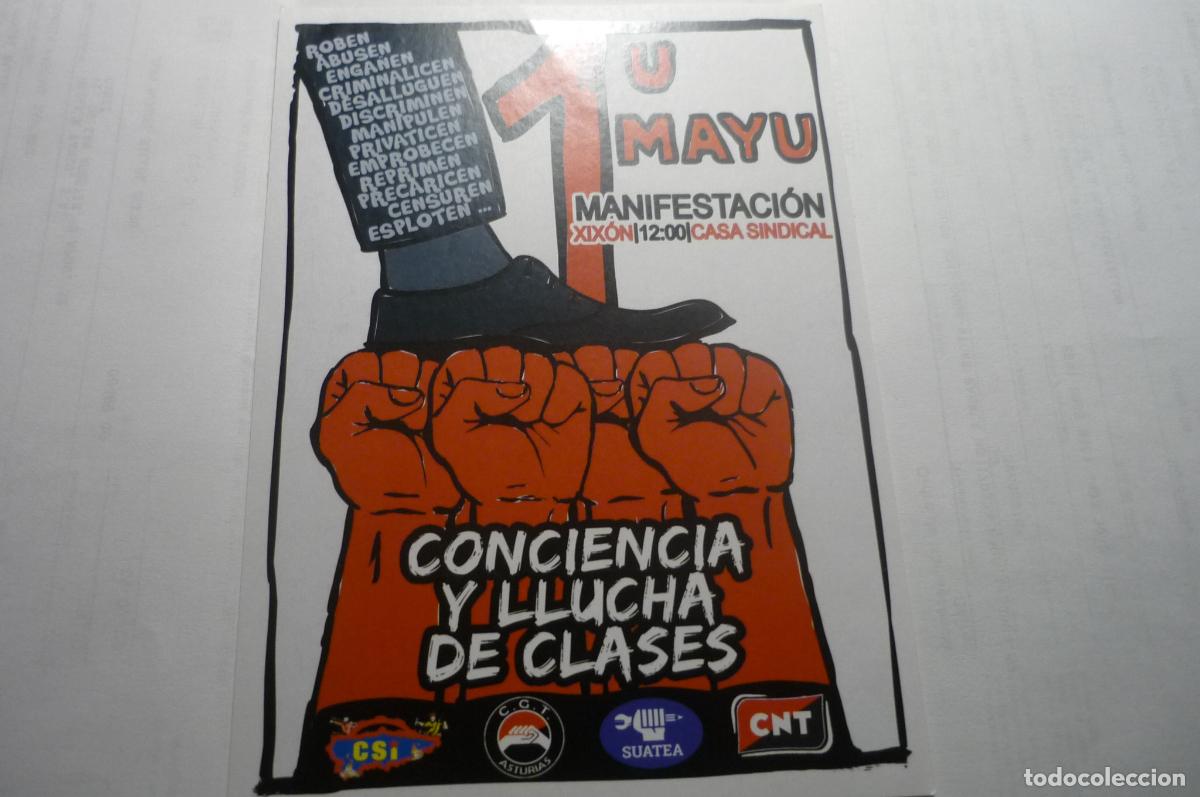 Pegatinas de colecci&oacute;n: pegatina grande 1&ordm; mayo 2019 asturias