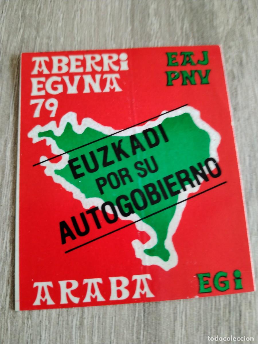 Pegatinas de colecci&oacute;n: Pegatina pol&iacute;tica vasca- Aberri alguna 79- Ezskadi por su autogobierno