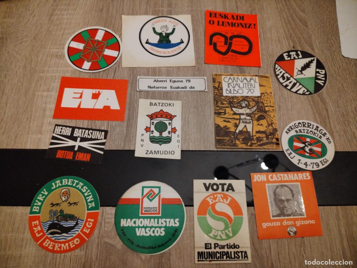Pegatinas de colecci&oacute;n: Lote de pegatinas pol&iacute;ticas vascas