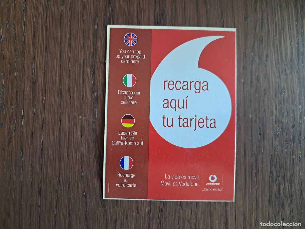 Pegatinas de colecci&oacute;n: pegatina de publicidad, vodafone, recarga aqu&iacute; tu tarjeta.