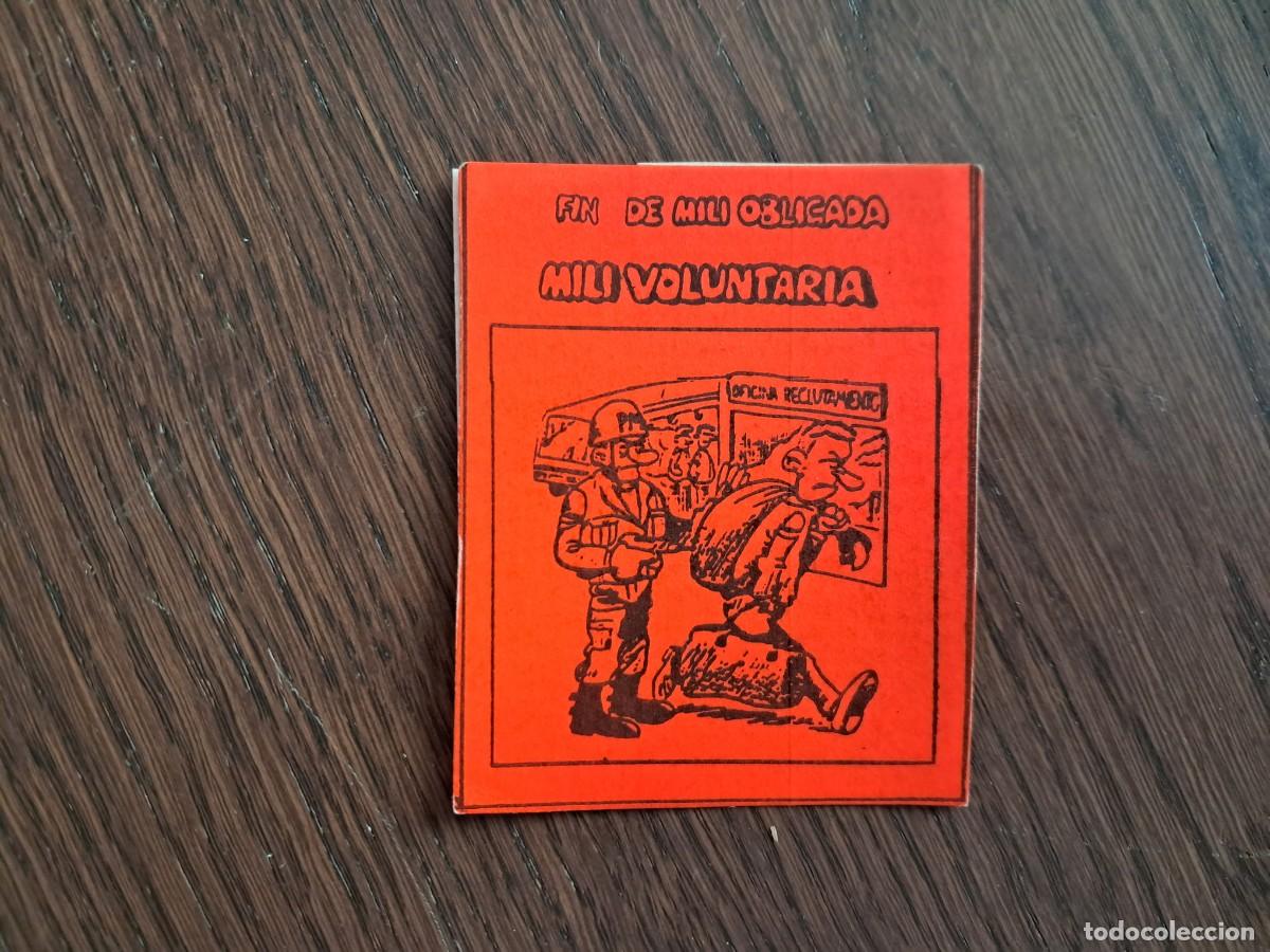 Pegatinas de colecci&oacute;n: pegatina, fin de mili obligada, mili voluntaria.