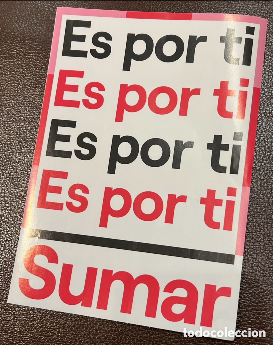 Pegatinas de colecci&oacute;n: Pegatina. Es por ti. SUMAR. 2023.