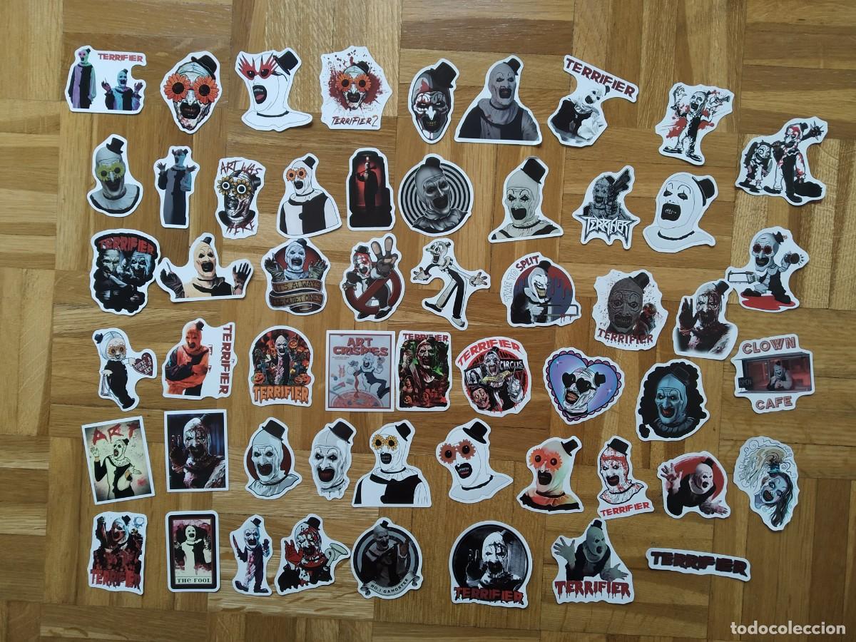 Autocolantes de cole&ccedil;&atilde;o: LOTE 54 PEGATINAS CROMOS PELICULA TERRIFIER ART EL PAYASO VER FOTOS