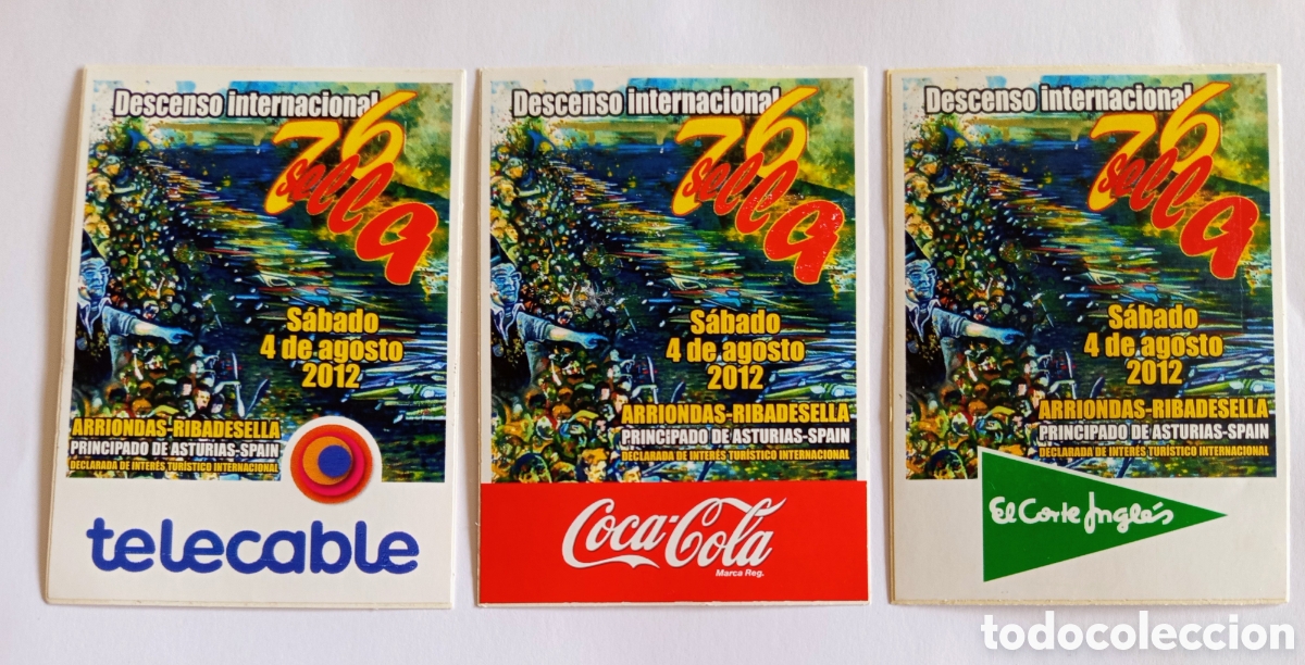 Pegatinas de colecci&oacute;n: LOTE 3 PEGATINAS DESCENSO DEL SELLA 2012