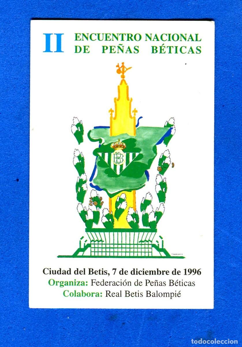 Autocolantes de cole&ccedil;&atilde;o: PEGATINA FUTBOL II ENCUENTRO NACIONAL DE PE&Ntilde;AS BETICAS SEVILLA 1996