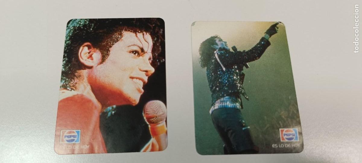 Pegatinas de colecci&oacute;n: 2 CROMOS PEGATINAS DE MICHAEL JACKSON DE PEPSI - Foto 1