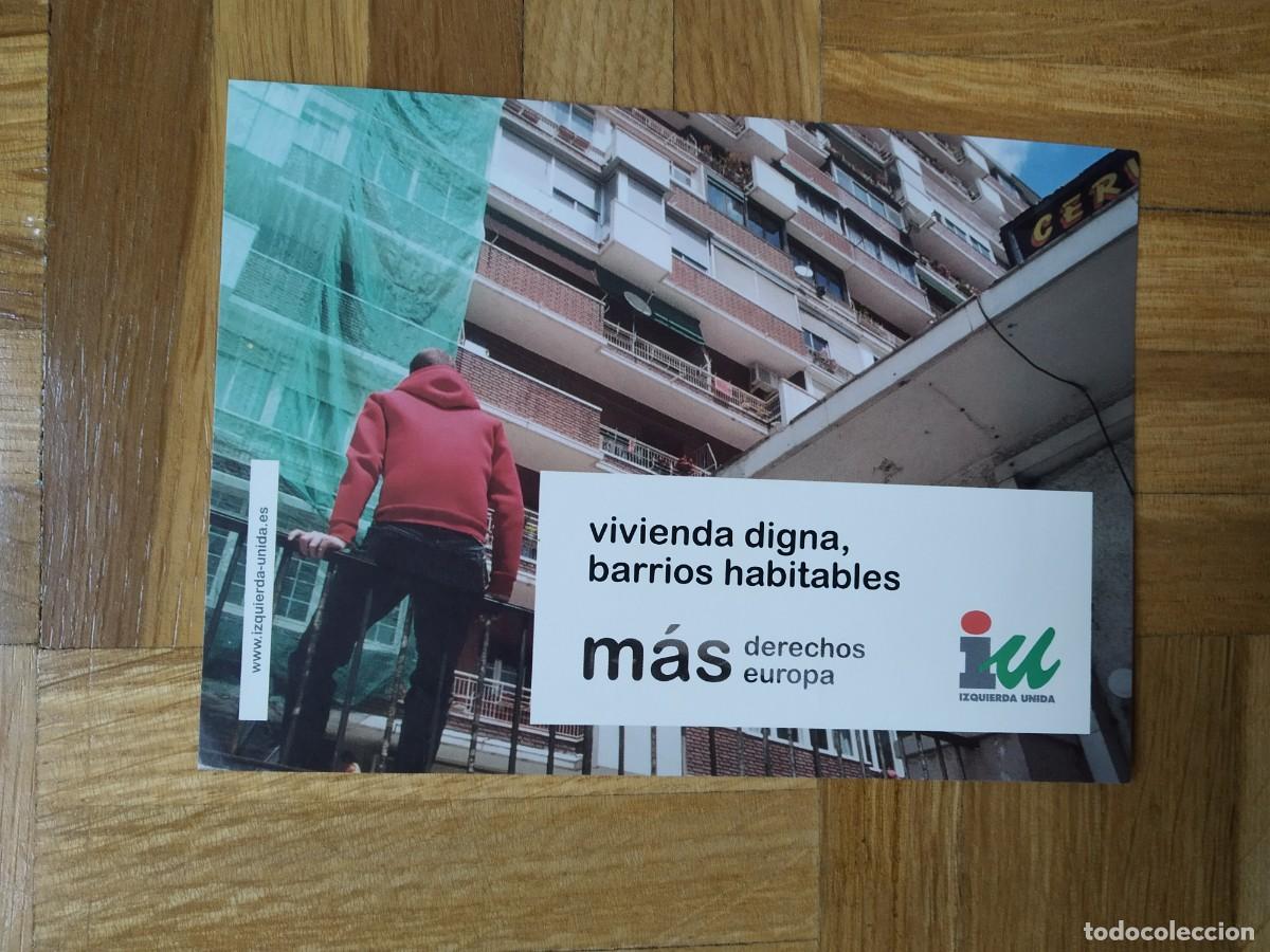 Autocolantes de cole&ccedil;&atilde;o: PEGATINA POLITICA IU IZQUIERDA UNIDA VIVIENDA DIGNA BARRIOS HABITABLES MAS DERECHOS EUROPA
