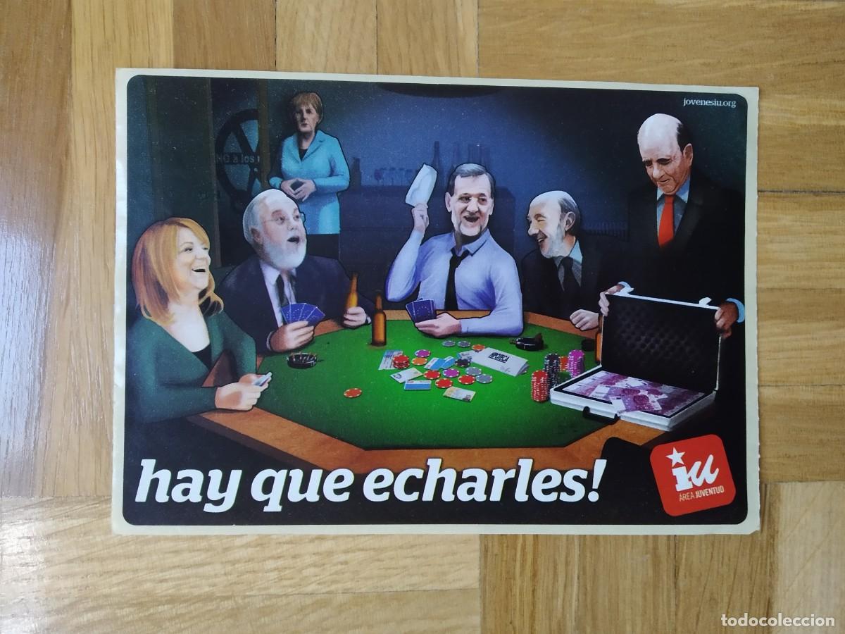 Pegatinas de colecci&oacute;n: PEGATINA POLITICA IU AREA JUVENTUD IZQUIERDA UNIDA HAY QUE ECHARLES ! RAJOY RATO AGUIRRE BARCENAS