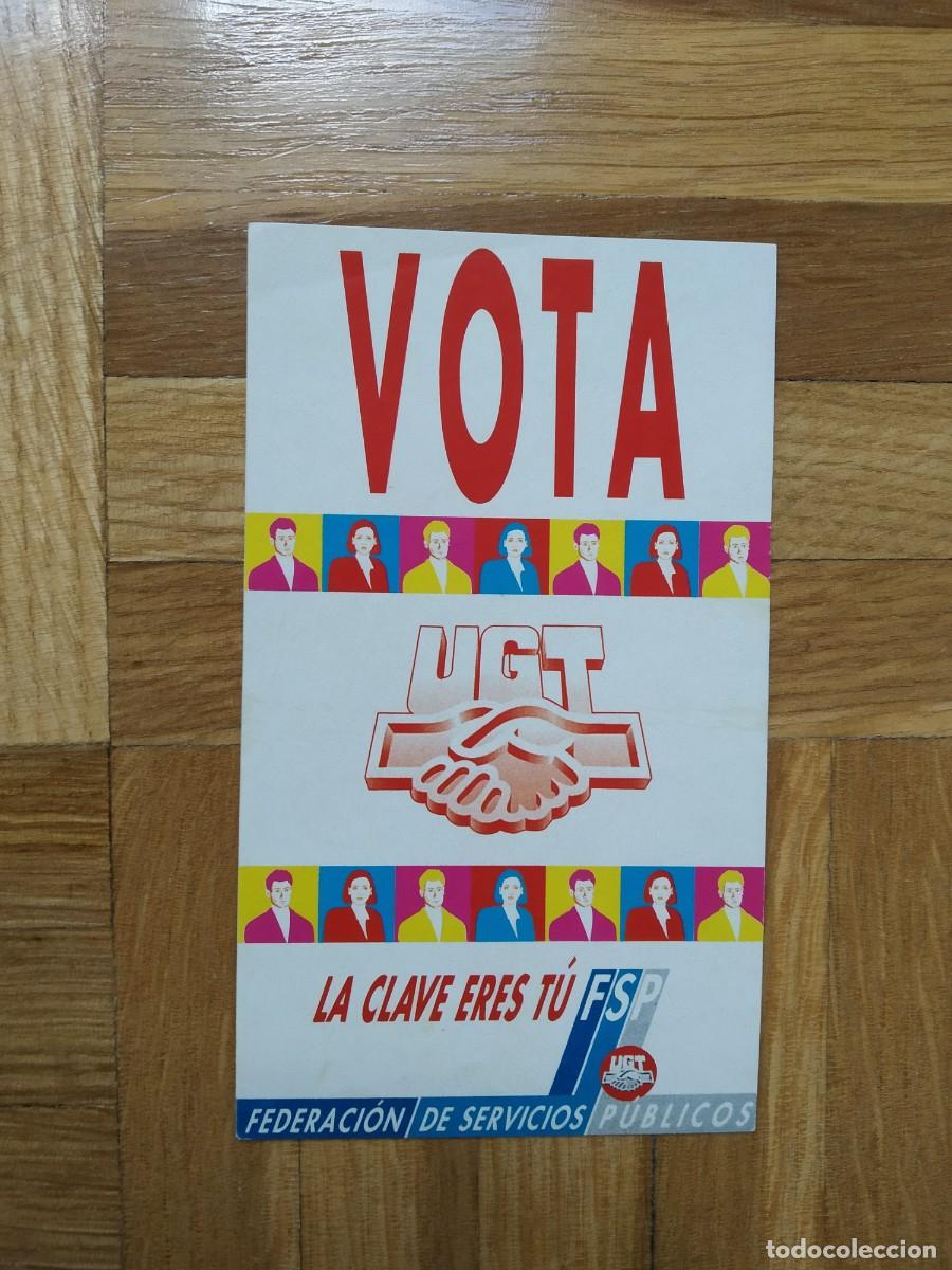 Autocolantes de cole&ccedil;&atilde;o: PEGATINA POLITICA SINDICAL UGT VOTA UGT LA CLAVE ERES TU FSP FEDERACION DE SERVICIOS PUBLICOS