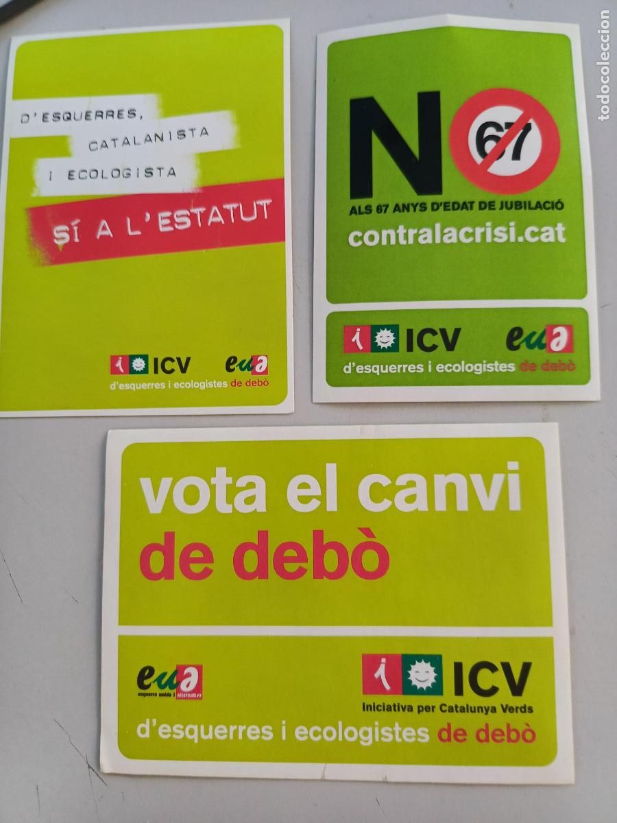 Pegatinas de colecci&oacute;n: Pegatinas ICV el verds eua