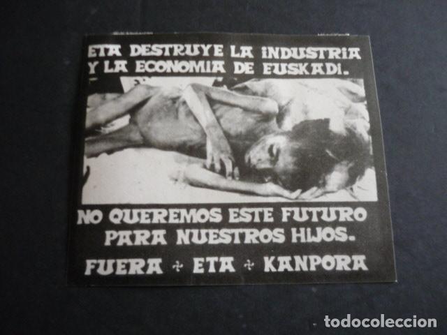 Autocollants de collection: PEGATINA CONTRA ETA TERRORISMO 1981 9,5 X 11 CM MUY RARA