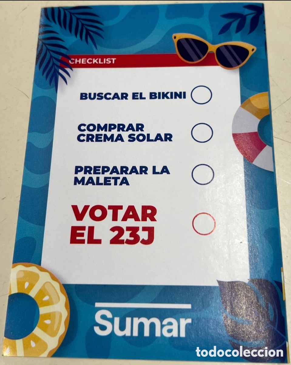Pegatinas de colecci&oacute;n: Pegatina. Checklist. SUMAR. 2023.