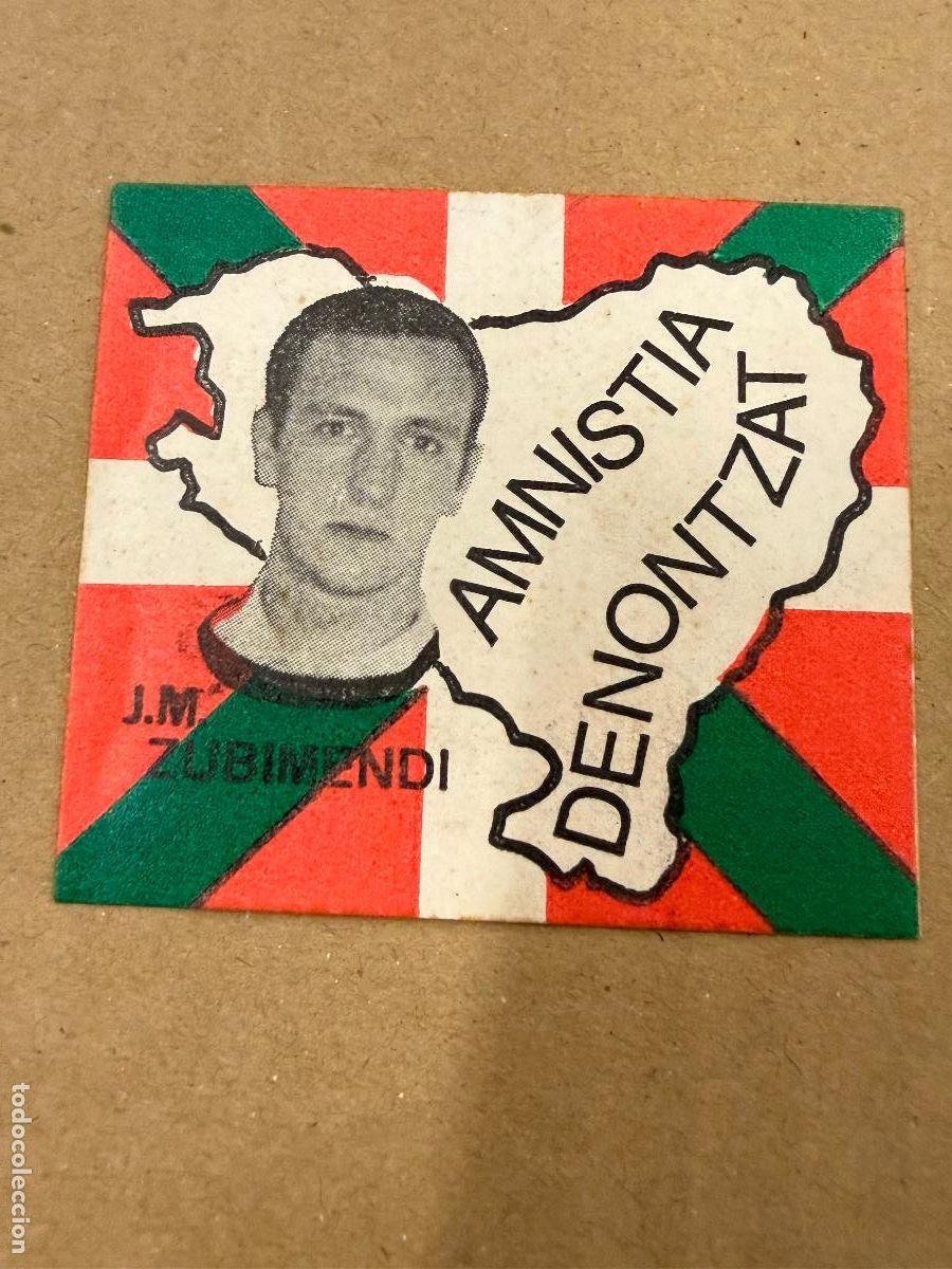 Pegatinas de colecci&oacute;n: Pegatina reivindicativa politica. J.M. Zubimendi. Pais Vasco. 7x6cm
