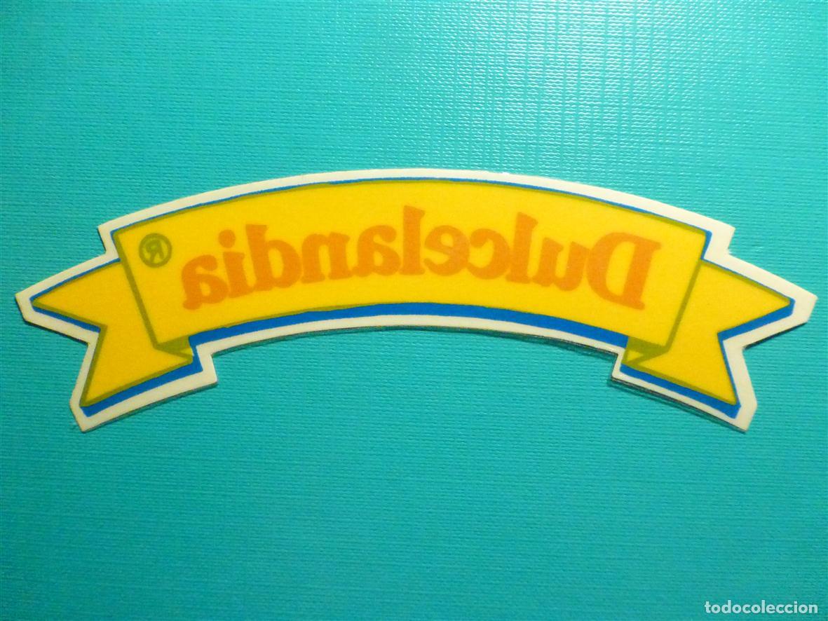 Pegatinas de colecci&oacute;n: Pegatina Adhesiva Tiendas Golosinas y Chucherias A&ntilde;os 80&acute;s - Dulcelandia - 13,5 x 4 cm.