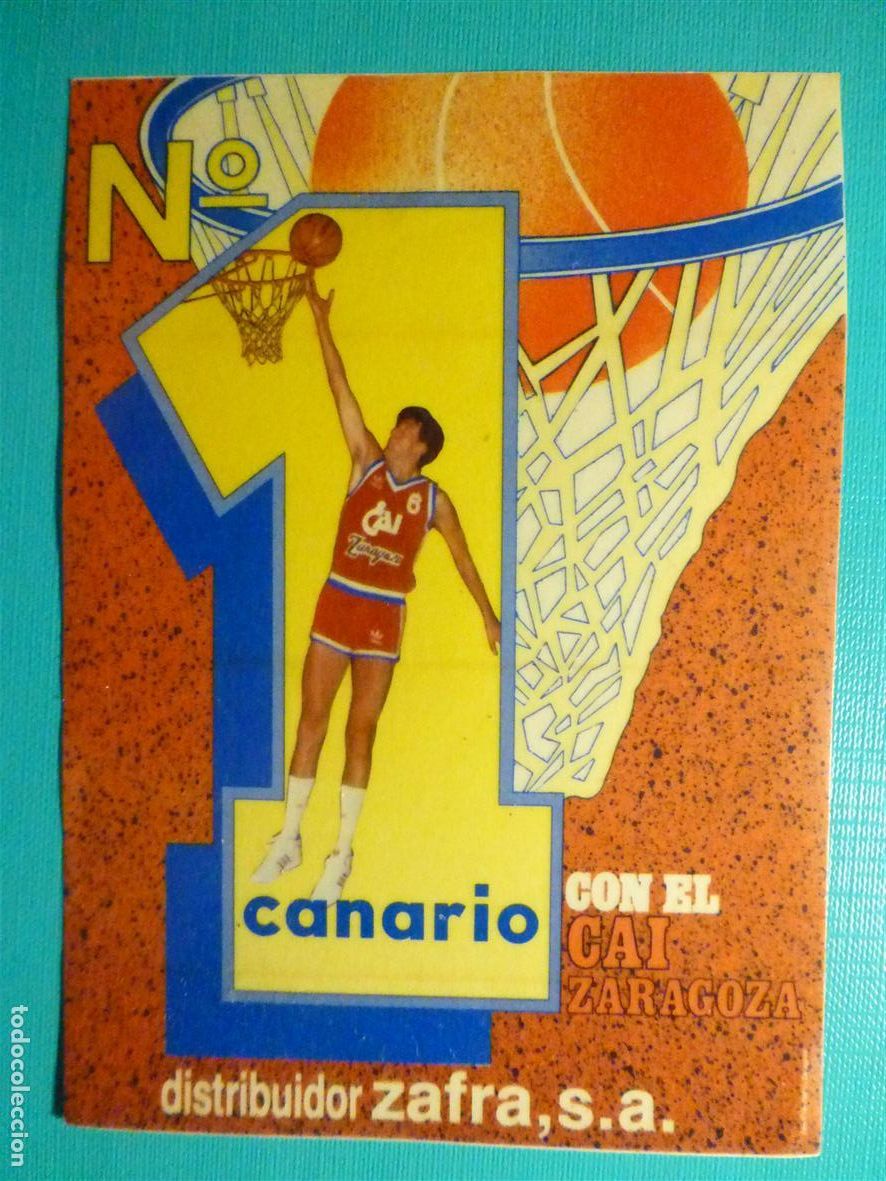 Pegatinas de colecci&oacute;n: ✔ Pegatina - Adhesivo - N&ordm; 1 Canario con el CAI Zaragoza - Basket - Baloncesto - 9 x 12,5 cm.