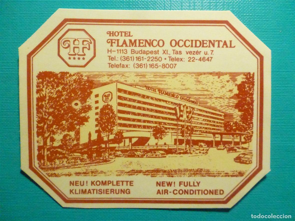 Pegatinas de colecci&oacute;n: Pegatina Hoteles - Hotel Flamenco Occidental - Budapest - Hungria - 9,5 x 7,5 cm.