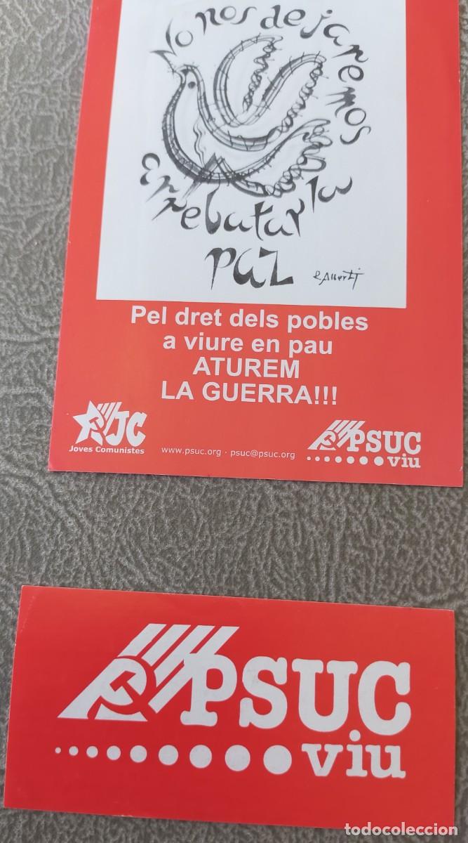 Pegatinas de colecci&oacute;n: ADHESIVOS APOYANDO LA PAZ DESDE EL PARTIDO SOCIALISTA UNIFICADO DE CATALU&Ntilde;A