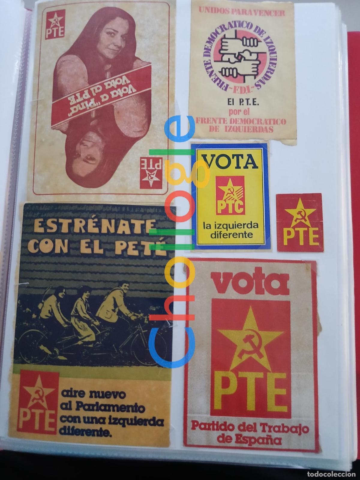 Pegatinas de colecci&oacute;n: Colecci&oacute;n de Pegatinas del PTE Partido Trabajo Espa&ntilde;a y PTC politica