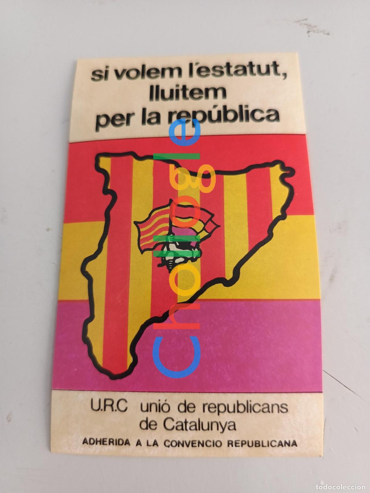 Pegatinas de colecci&oacute;n: Pegatina Uni&oacute; de republicans de catalunya politica