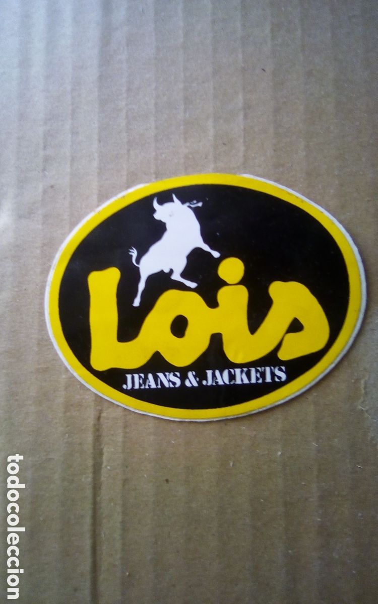 Pegatinas de colecci&oacute;n: Pegatina adhesiva publicidad Lois. Jeans & Jackets. Mide 8 cm.
