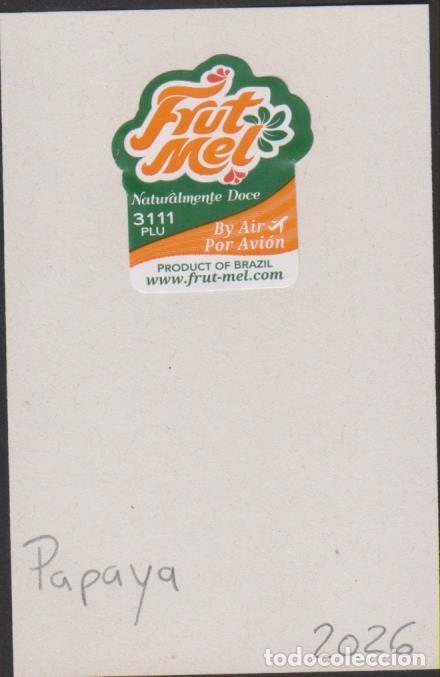 Pegatinas de colecci&oacute;n: pegatina fruta PAPAYA FRUT MEL adhesivo adhesiu enganxina fruit etiqueta SOY.YO