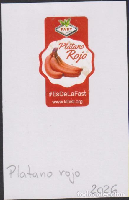 Pegatinas de colecci&oacute;n: pegatina fruta PLATANO ROJO FAST adhesivo adhesiu enganxina fruit etiqueta SOY.YO