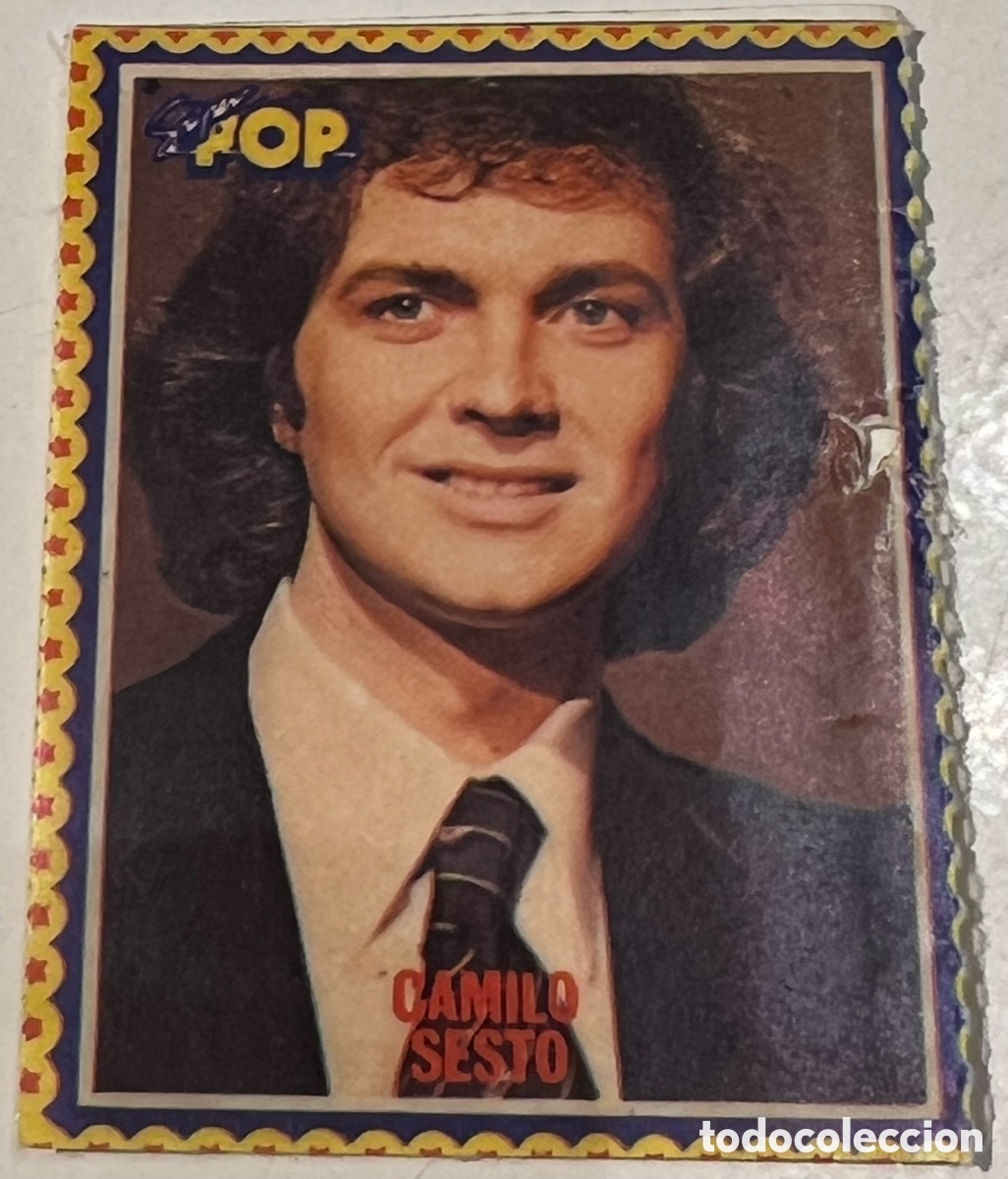 Sammlung von Aufklebern: Pegatina. Camilo Sesto. Revista S&uacute;per Pop. A&ntilde;os 70.
