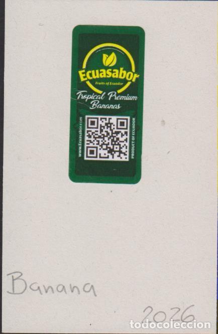 Pegatinas de colecci&oacute;n: pegatina fruta BANANA ECUASABOR adhesivo adhesiu enganxina fruit etiqueta SOY.YO